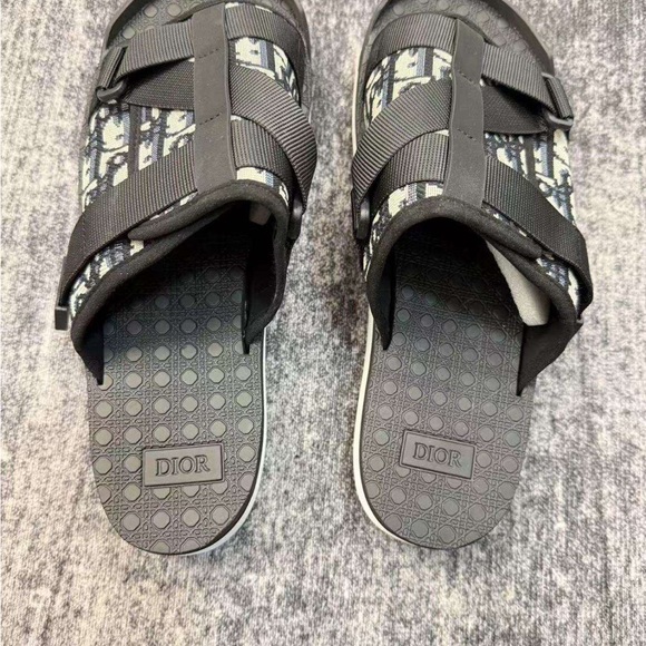 Dior Monogram Black and White Sandals - Picture 1 of 4